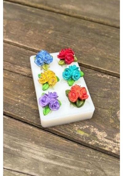 Gül Mini Altılı Silikon Mum Kalıbı 50 x 22