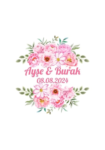 Kış Temalı Şık Dikdörtgen Etiket Kına Nişan Düğün 3x3 Cm Özel Etiket / 50 Adet Sticker Beyaz