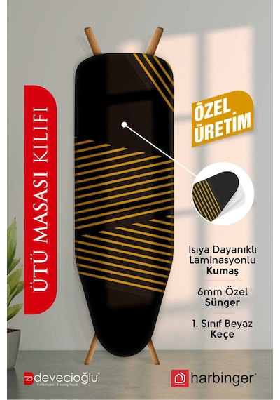Harbinger Keçeli Isıya Dayanıklı Ütü Masası Kılıfı Sarı