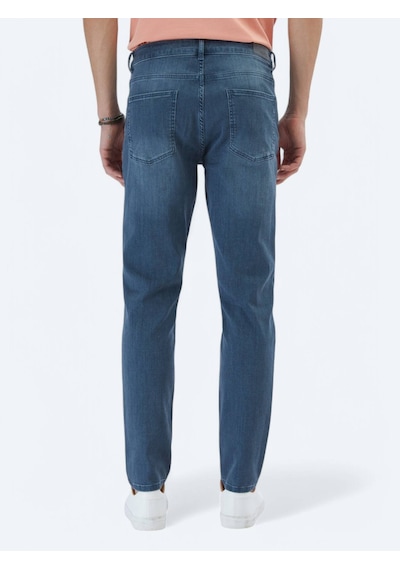 Kip Koyu Petrol Slim Fit Denim Pamuk Karışımlı Pantolon Koyu Petrol