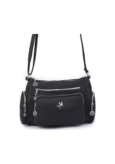 Nas Bag Kadın Çapraz Çok Gözlü Günlük Çanta Siyah Buzzy 30x22 Cm Ebatlarındadır. Siyah
