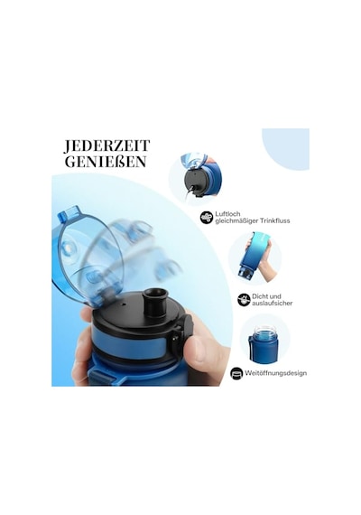 Spor İçecek Şişesi 500 Ml/800 Ml/1 L, Sızdırmaz, Tritan Ve Bisfenol A İçermez, Bisiklet, Fitness, Dış Mekan İçin Su Şişesi