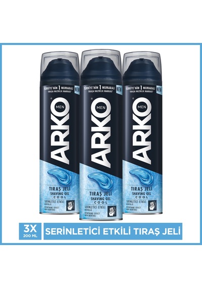 Cool Serinletici Etkili Tıraş Jeli 3x200 Ml Ferahlatıcı Özellik