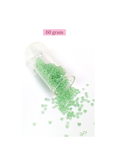 Dökme Cam Kum Boncuk 8/0 3 Mm - 60 Gram - Şeffaf Açık Yeşil - Bnc191