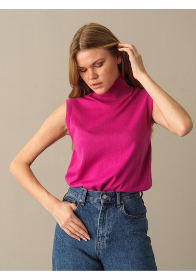 Xint Fuşya Slim Fit Balıkçı Yaka Pamuk Kazak 850830