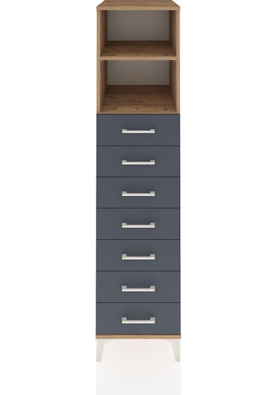 Kronos Dolap 2 Raflı 7 Çekmeceli 44x59x182 Çam-antrasit Atlas Çam