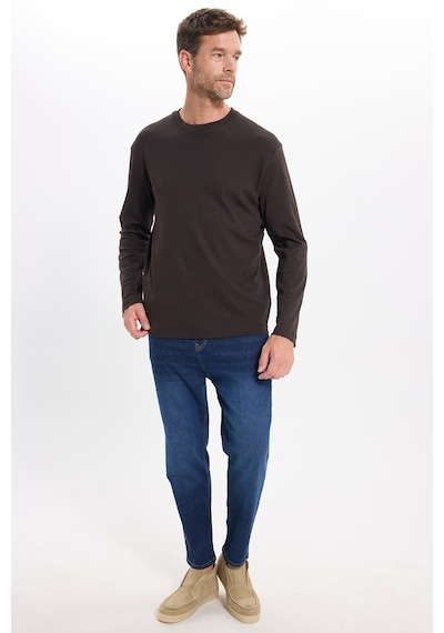 Tudors Unisex Relax Fit Rahat Kesim %100 Pamuk Uzun Kollu Bisiklet Yaka Kahverengi Basic Tişört-51284 Tudors Unisex Relax Fit Rahat Kesim %100 Pamuk Uzun Kollu Bisiklet Yaka Kahverengi Basic Tişört-51284