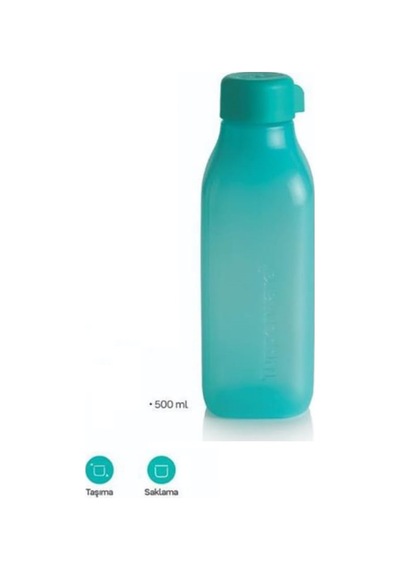 Tupperware Eko Şişe 500 Ml Vidalı Kapak Kare Turkuaz Hsgl N1141667