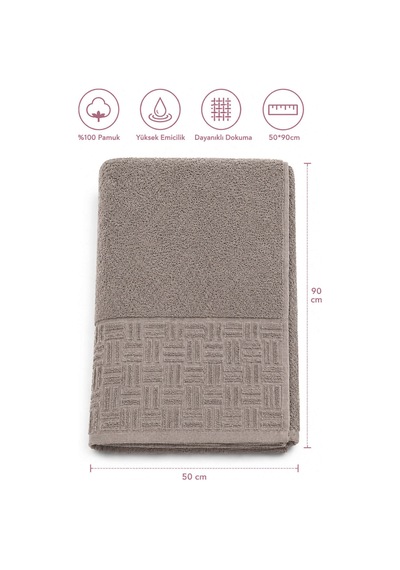 El Yüz Havlusu 50x90 Cm Kısmi Kadife Terra Collection Vizon