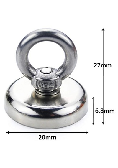 Valkyrie D20 10kg 20mm Askılı Güçlü Neodyum Mıknatıs Banyo Tuvalet Mutfak Askı Raf