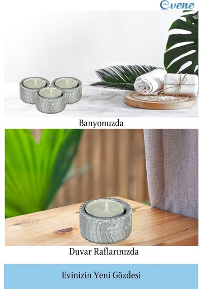 Mumluk Şamdan Tealight Mum Uyumlu Tekerlek Model - Gümüş