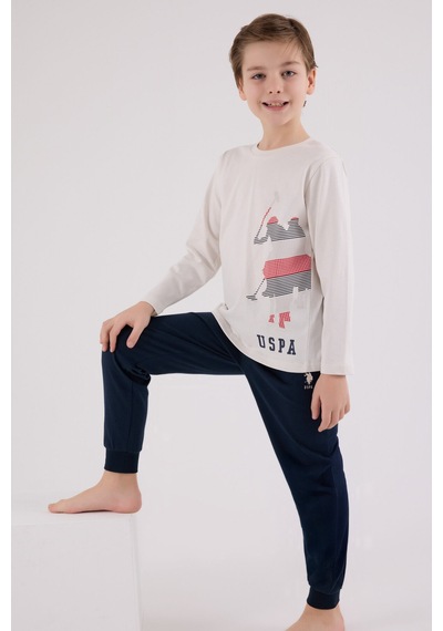 U.S. Polo Assn. U.s. Polo Assn Erkek Çocuk Gri Pijama Takımı Us2226-c-v1