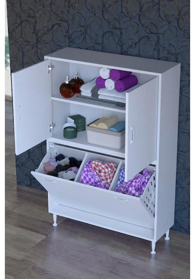 Eliusta Miretta Üst Bölme Kapaklı Altı Kirli Sepetli Dolap 90 Cm Genişlik Beyaz 90x138x32,5 Cm Dolap Beyaz Eliusta Miretta Üst Bölme Kapaklı Altı Kirli Sepetli Dolap 90 Cm Genişlik Beyaz 90x138x32,5 Cm Dolap Beyaz