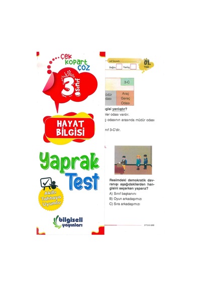 3. Sınıf Hayat Bilgisi Yaprak Test