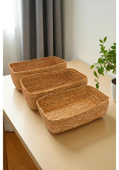Digithome 3 Lü Naturel Organizer Sepet -pnl-ph39 S/3 Ahşap