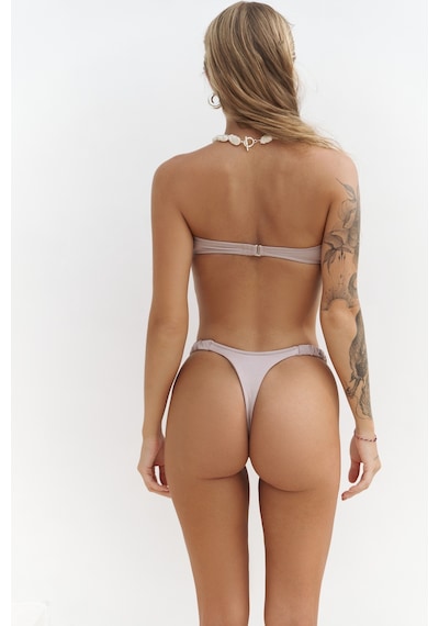 Mai Collection Mai Studios Co. Zahira Yan Büzgü Detaylı Brezilyan Lila Bikini Altı Lila