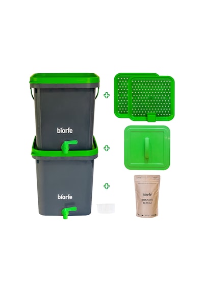 Biorfe Bokashi Kepekli Kompost Set 18 L - 18Sgb Yeşil Biorfe Bokashi Kepekli Kompost Set 18 L - 18Sgb Yeşil