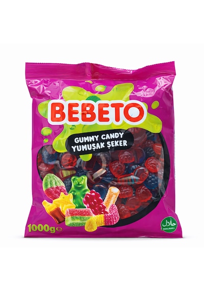 Jelibon Tekli Paket 1 Kg Mavi Kırmızı Böğürtlen