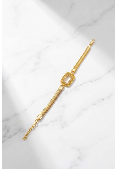 Altın Kaplama İtalyan Model Gram Çerçeve Bileklik Blk-1358