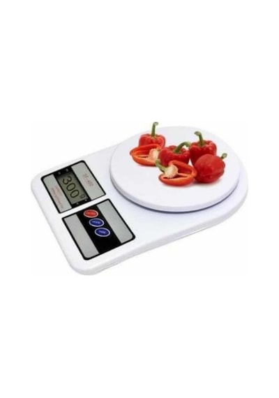 SF-400 Hassas Dijital Göstergeli LCD Ekran 10 KG Kapasiteli Mutfak Terazisi Beyaz