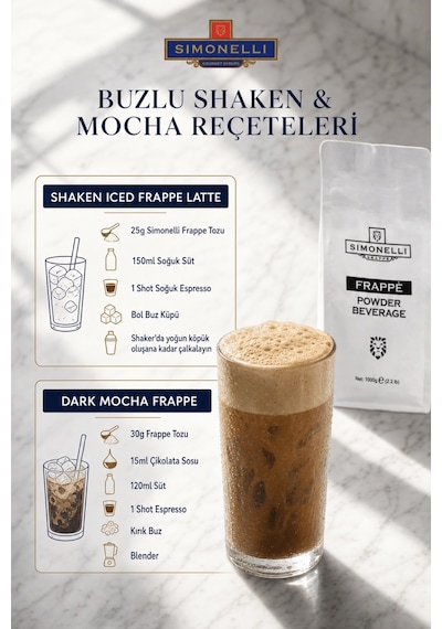 Simonelli Klasik Buzlu Frappe Ice Coffee Toz Karışımı 1 KG