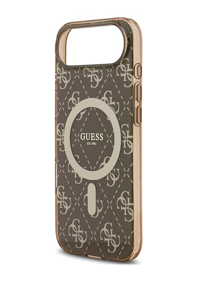 Apple Uyumlu iPhone 17 Air  Kılıf Guess Lisanslı M-safeli Iml Baskılı Klasik Logolu 4g Desenli Kahverengi Kahverengi