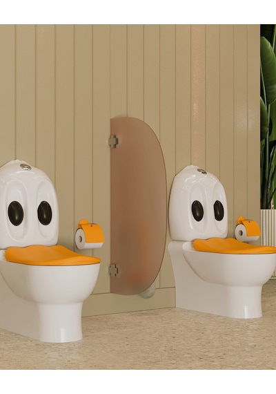 Ducky Royale Kapaklı Tuvalet Kağıtlığı Sarı Siyah