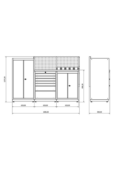 MT-1008 Modüler Çalışma Tezgahı 30 Mm Kayın Masif Panel