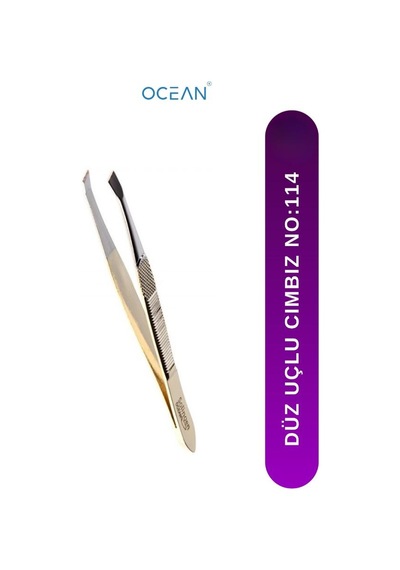 Ocean Solingen Cımbız Çizgili Krom Düz Ağız Asu-114