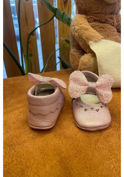 Beybium Bobby Hakiki Deri Kız Bebek Makosen Lila