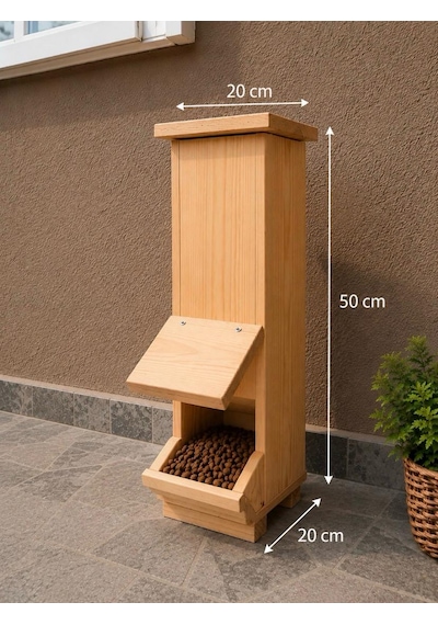 Kedi Mamalığı İç Ve Dış Mekan Ahşap 50x20x20 Cm Su Yalıtımlı