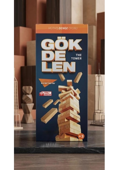 Ahşap Gökdelen Ahşap 54 Parçalı 4 Kişilik Eğitici Ve Zeka Aile Kule Denge Oyunu