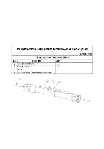 Moto Üçel Cfmoto Nk 250 Uyumlu Motor Koruma Takozu