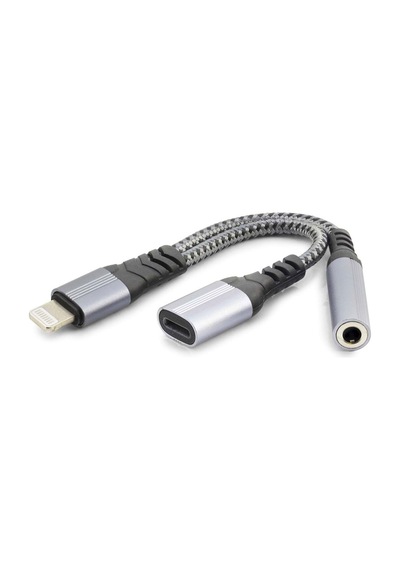 Lıghtnıng To Type-c + 3.5 Mm F Kablo Siyah Gj-012