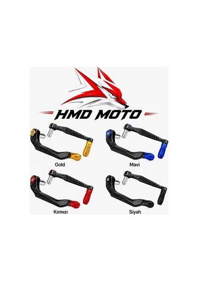Hmdmoto Motosiklet Karbon Model Manet Koruma - Altın