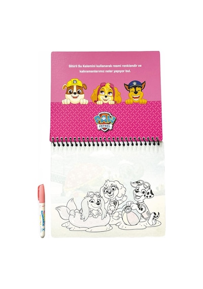 Pembe Paw Petrol Sulu Boyama Kitabı Sihirli Kalem Sihirli Boyama Eğitici Kitap Pembe Paw Petrol