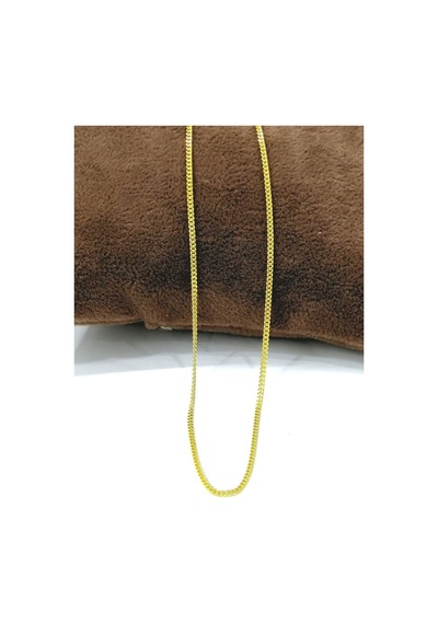 Omar Silver Unisex Gurmet 1,40 Mm Gold Altın Kaplama Gümüş Kolye-Gold Altın Kaplama-50 Cm