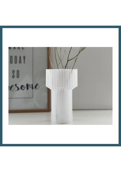 Bezos 3d Baskı Modern Dekoratif Çiçek Vazosu - Minimal Silindir Tasarımlı Masaüstü Vazo, Ev Ve Ofis Dekoru-şeffaf Ob Şeffaf