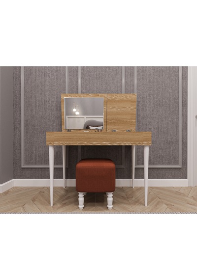 Lüks Aynalı Makyaj Masası %100 Mdf Takı Aksesuar Oda Düzenleyici Organizer Mam01 Sonoma