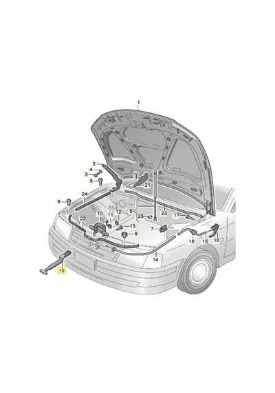 Vw Passat B5 1997-00 Motor Kaput Açma Emniyet Mandalı 3b0823593c