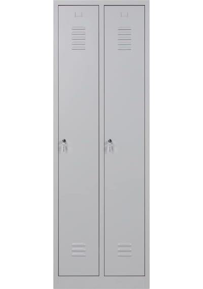 Metal Soyunma Dolabı 60x50x180cm, Elbise Dolabı, Kilitlenebilir Dolap, 2 Kapılı Dolap Gri