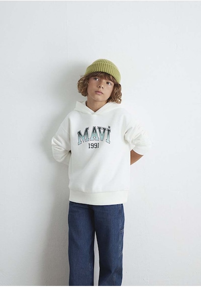 Mavi 1191 Baskılı Kırık Beyaz Erkek Çocuk Sweatshirt M6s10167-70057 Kırık Beyaz