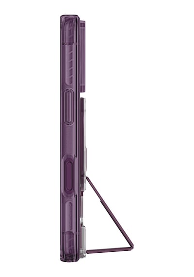 Apple iPhone Uyumlu 18 Pro Kılıf M-safe Şarj Özellikli Standlı Amazingthing Titan Pro Grip Stand Serisi Kapak Mor