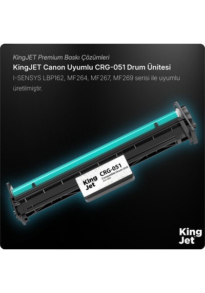 Kingjet Canon Uyumlu 051 Crg-051 Standart Kapasiteli Çipli  Uyumlu Drum Ünitesi Mf267