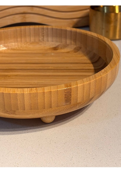 Bambu Ayaklı Oval Salata Kasesi 20 Cm Fbs