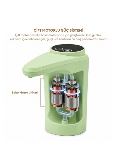 Pizen Flow Usb Şarjlı Otomatik Damacana Su Pompası Tds Ölçer 250ml 500ml 1l 2l Ölçü Özellikli Yeşil