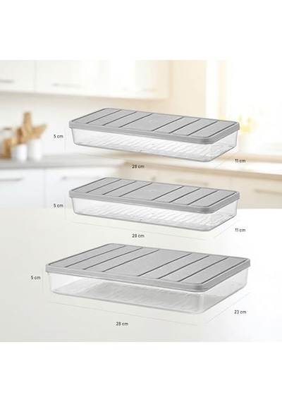 3&apos Lü Set 1 Adet 2,25 2 Adet 1 Lt. Nora Organizer Buzdolabı Buzluk Düzenleyici Saklama Kabı-mürdüm