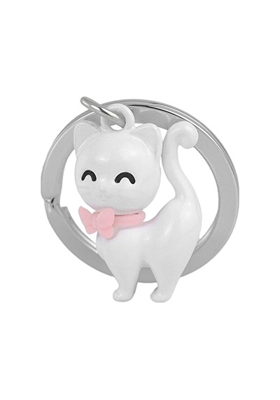 2 Adet Metalmorphose Beyaz Kedi Anahtarlık Mtm341-01