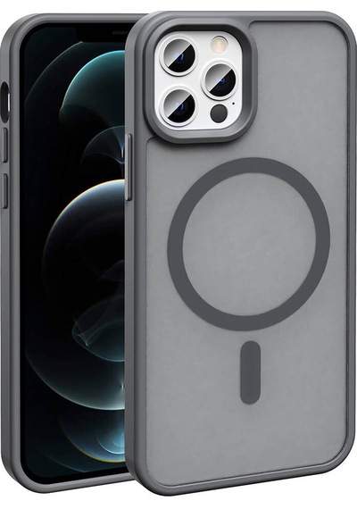 Apple Uyumlu iPhone   12 Pro Kılıf   Magsafe Şarj Özellikli Mat Arka Yüzey Sio Kapak