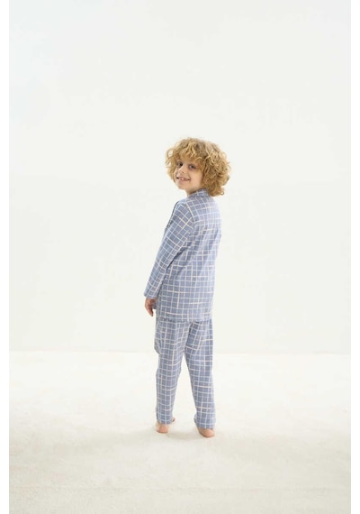 Zeyzey 8748 Erkek Çocuk Önden Düğmeli Pijama Takım 001